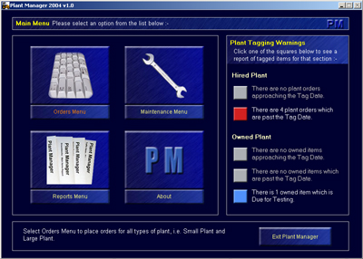 Plant Manager tagging system screenshot
