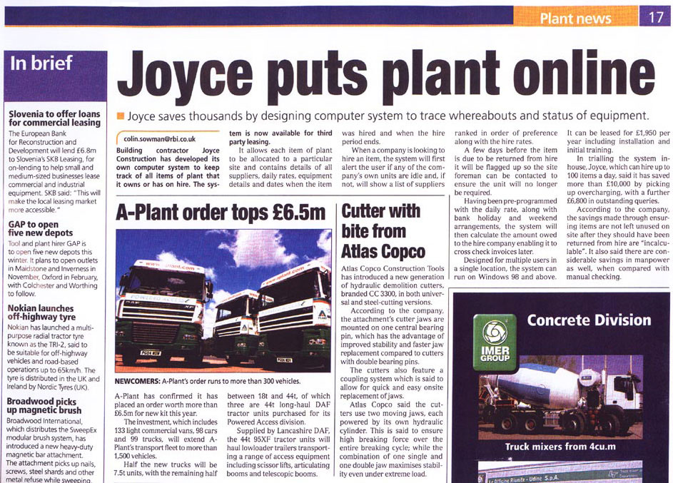 Plant Manager desscribed as the Ideal plant management solution by Insite Magazine